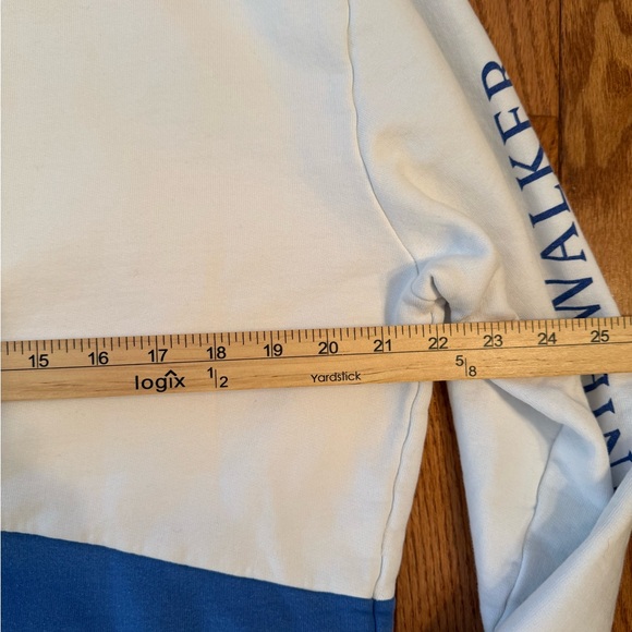 Johnnie Walker Large Crewneck Sweatshirt 100% Organic Cotton Blue White - Picture 6 of 7